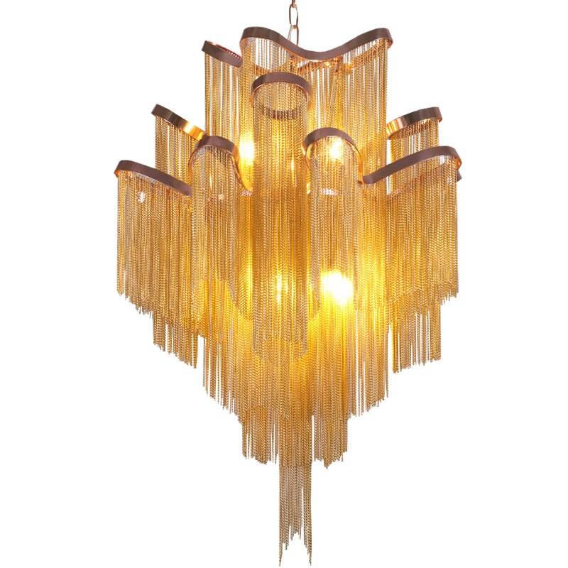 Glamorous Aluminium Chain Chandelier 4 2 5