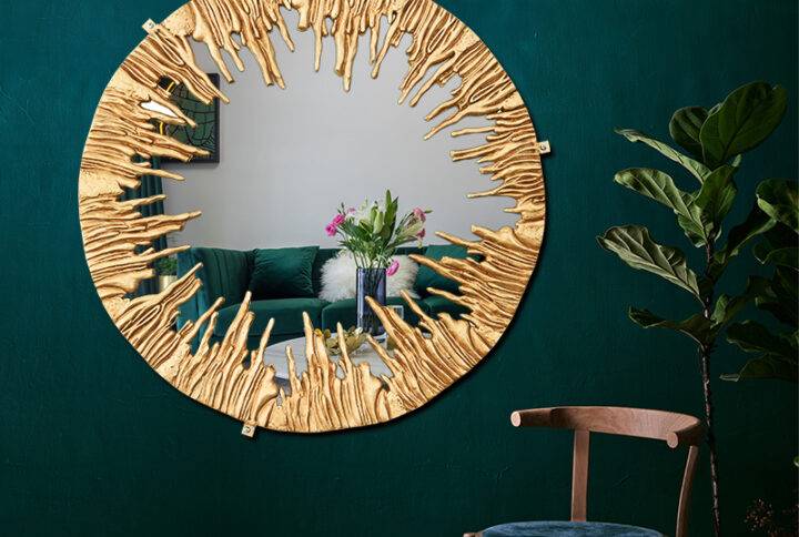 All Copper Wall Hanging Mirror Dressing Luxury Bathroom Dressing Round Mirror Gold Bathroom Living Room Deco Salon Room Decor Accessories ART, MIRRORS & CLOCKS Mirrors
