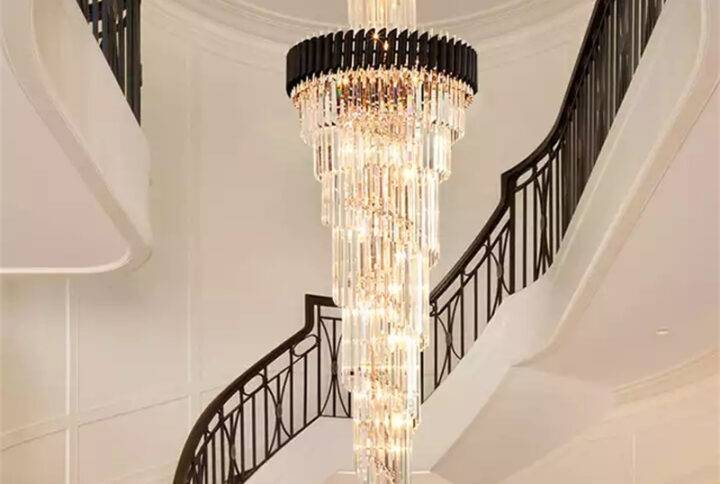 Modern Gold Pendant Lamp Crystal Chandelier Indoor New LED Customize Design Loft Stair Lights Fixture Chandeliers Lighting