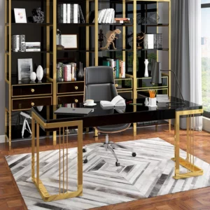 Luxury Golden Frame Office Desk
