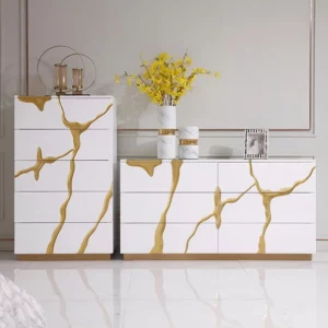 Luxury Gold-Trimmed Bedroom Chest