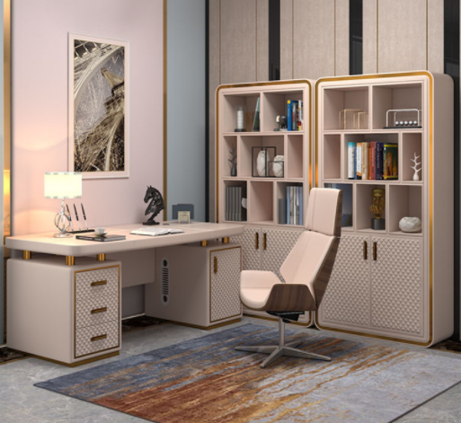 Efficient Leather Office Desk Set