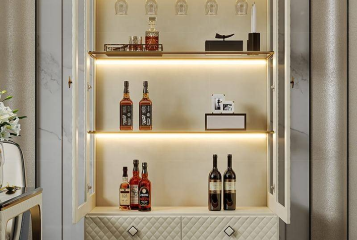 Indulgent LED Glass Wine Cabinet