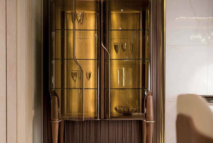 Glamorous Tall Corner Glass Cabinet