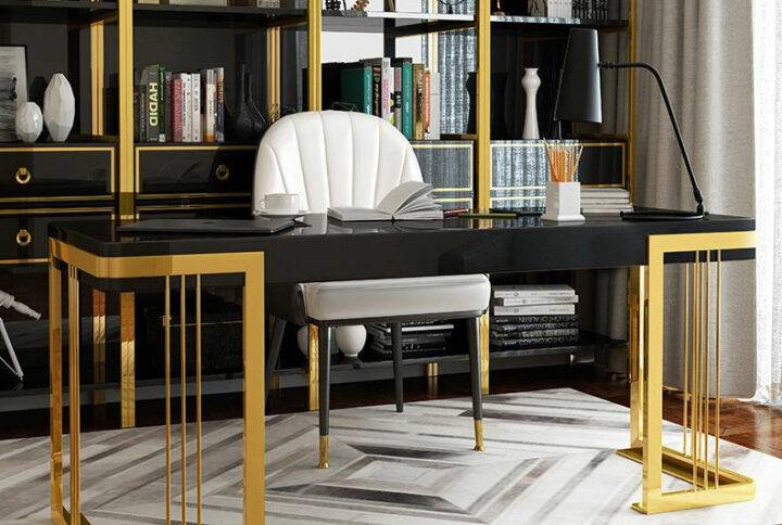Trendy Luxury Elevated: Empower Your Workspace with Modern Desks in Chic White or Black High Gloss
