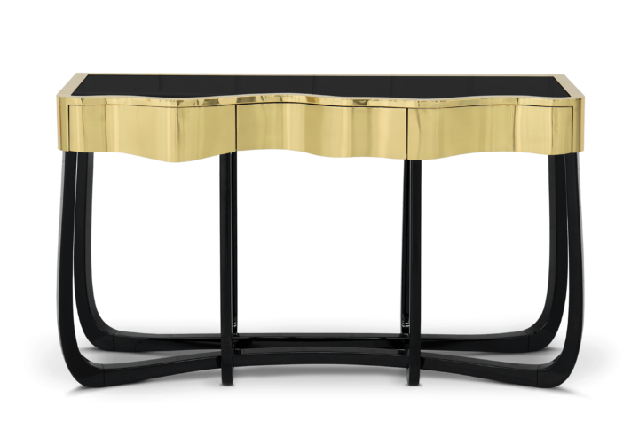 Revolutionary Sinuous Gold Console Table