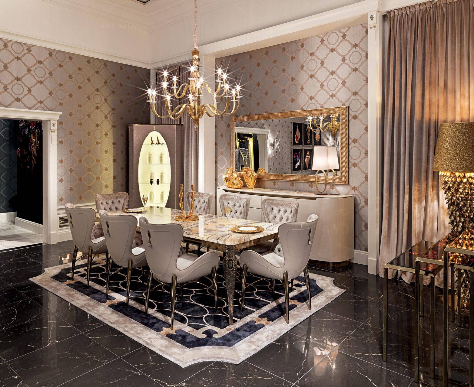 Exquisite 8-Seater Marble Dining Suite