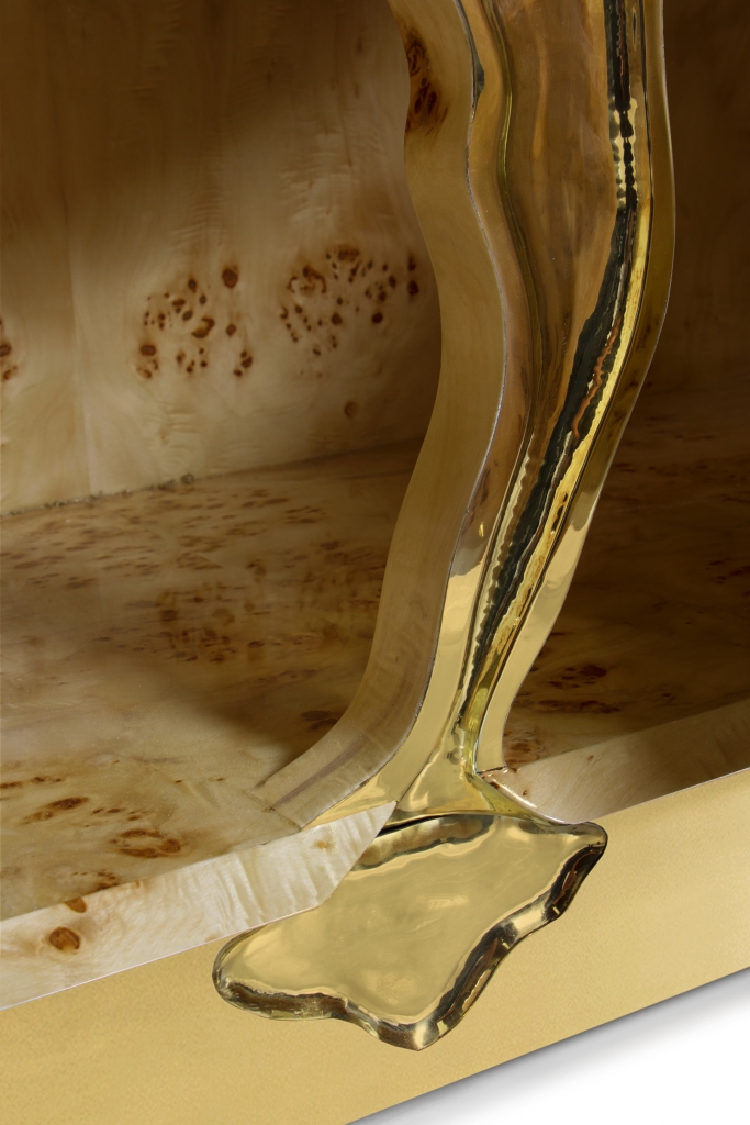 A Deep Dive into Artistry and Details 57 Details:Luxurious Lapiaz Sideboard by Boca do Lobo, showcasing intricate cracked surface design and high-gloss finish.